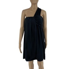 Abito Senza Maniche Nero In 100% Seta Per Donne Taglia 42 EU 38 UK 10 US 8