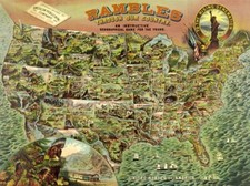Quadro Mappa dell'America 1890