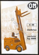 Pubblicità - Brochure Carrello Elevatore OM E 30 Elettrico - 1963