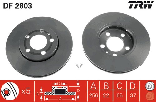 Set freni disco trw df2803 - a,
