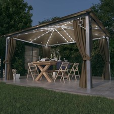 Gazebo con Tende e Luci LED in