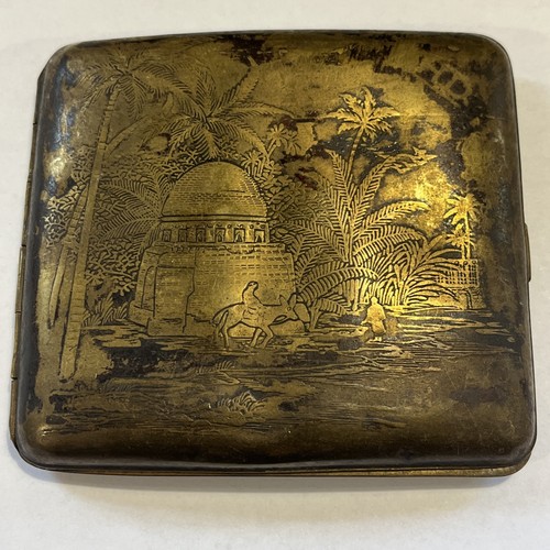 Brass cigarette case japanese - cigarette,