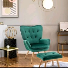 POLTRONA VELLUTO E POGGIAPIEDI