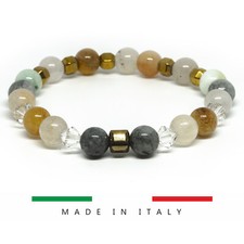 Elegante bracciale donna braccialetto elastico SWAROVSKI boreale con ematite oro