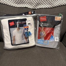 Confezione 4 Camicie Hanes Uomo Cotone Senza Etichetta Scollo a V Taglia M Più Tanks