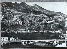Foto Cartolina Vista di Primolano dal Ponte sul Brenta Vicenza - FG VG 1960