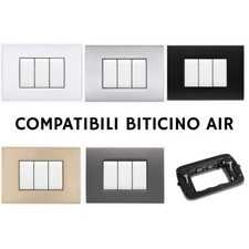 PLACCHE BTICINO LIVING AIR COMPATIBILI METALLO SUPPORTO LN4703C 3 4 7  COLORI