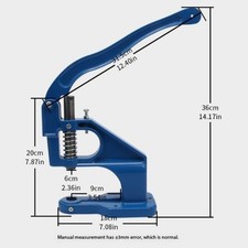Strumento rivetto manuale da scrivania pressato a mano per installazione rivetti occhiellati e pulsanti