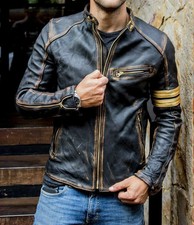 Men's Leather Jacket Biker