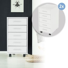 2x Cassettiera a ruote bianca