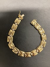 BRACCIALE ORO 18 KT 750% DONNA BICOLORE GIALLO BIANCO MAGLIA A CATENA OR GOLD