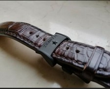 Cinturino originale Zenith El Primero Coccodrillo e deployant acciaio brunito