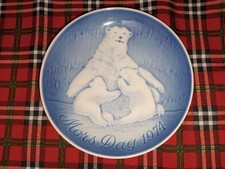 PIATTO DA COLLEZIONE IN PORCELLANA DANESE Mother's Day MAMMA 1974 VINTAGE