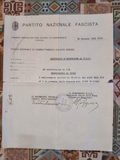 Certificato iscrizione al F.G.C. 1935 /PARTITO NAZIONALE FASCISTA Busto Arsizio