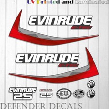 Set adesivi decalcomania motore fuoribordo Evinrude 25cv e-tec 2011-2014 grafite cappuccio