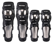 SET GINOCCHIERE E GOMITIERE PROTEZIONI IN ACCIAIO INOSSIDABILE MOTO CROSS MTB 