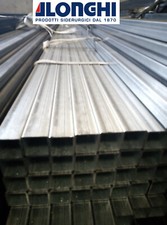 TUBOLARE ZINCATO QUADRO  IN FERRO DA 20,30,35,40  mm. barra da  3 mt.