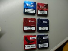 Box sigarette metallo VUOTI x COLLEZIONE: Winston 6 tipi + Diana f.to maxi SPL