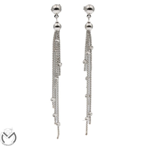 Orecchini oro bianco - 18, 750