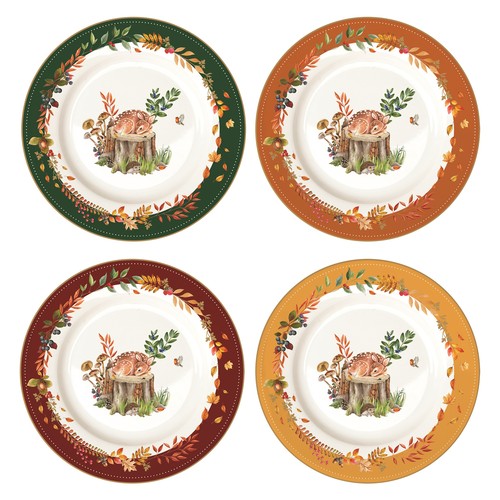 4er set piatto torta foresta - piatto,
