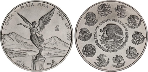 Messico oncia argento 2008 - 1,