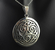 Ciondolo argento 925 nodo celtico trischele XL annerito - vistoso massiccio