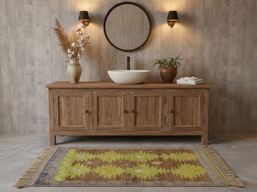 Tappeto tulu lana verde - , lime