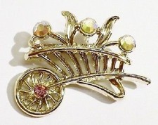 Broche rétro brouette - rétro, cristal
