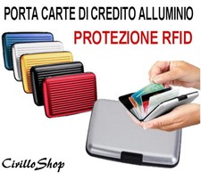 PORTAFOGLIO DOCUMENTI PORTA CARTE DI CREDITO IN ALLUMINIO RFID BIGLIETTO VISITA