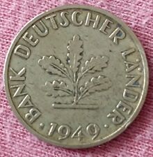 ?? GERMANIA DEUTSCHLAND ?? BANK DEUTSCHER LANDER 10 PFENNIG 1949 ZECCA "D" 