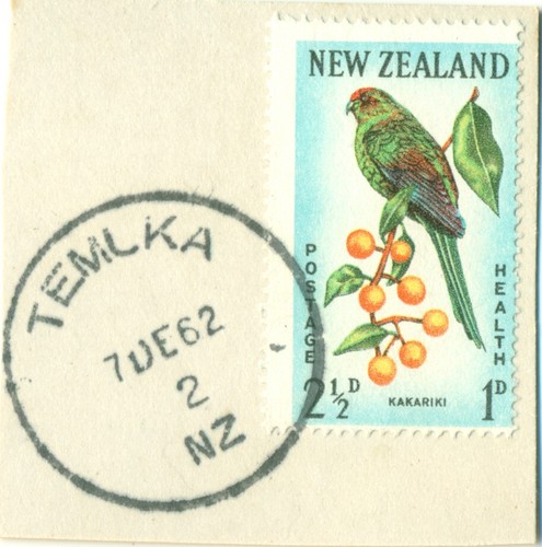 New zealand 1962 cut off - cut, bird