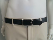 Cintura HERMES Bleu Marine / Poussière reversibile fibbia palladio 95/US 36