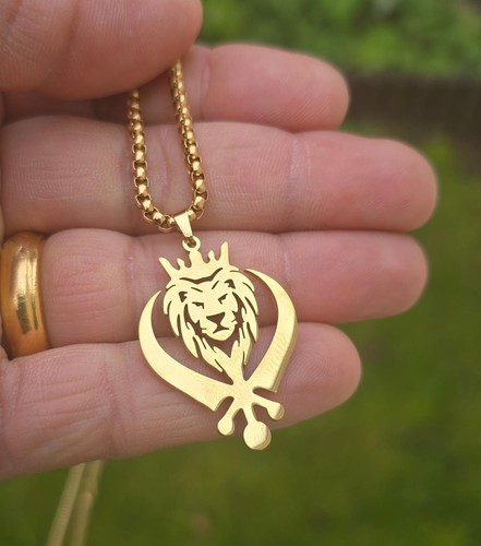 Collana leone khanda acciaio - collana,