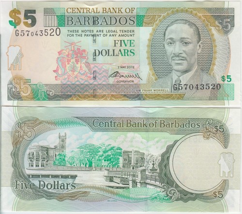Banconota barbados 67c 5 - banconota, p.67c