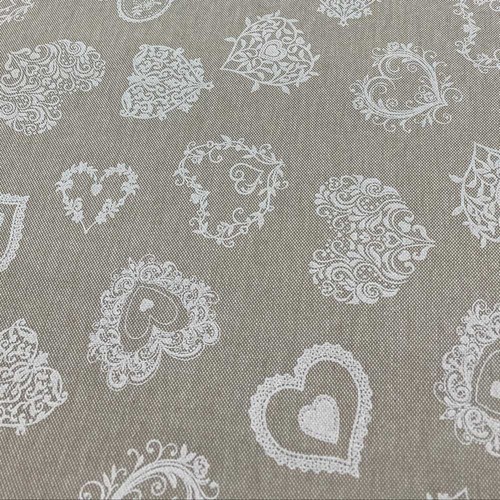 Tessuto panama shabby cuori - panama,