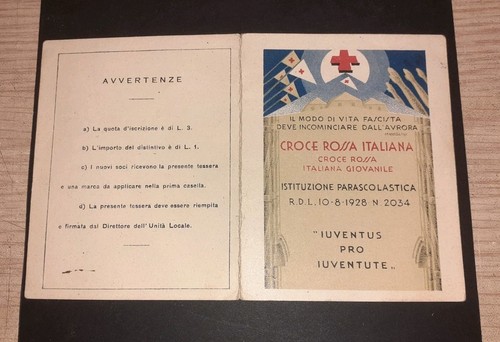 Tessera croce rossa italiana - rossa,
