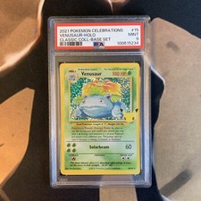 Venusaur PSA 9 Celebrazioni Collezione Classica 15 Carte Pokémon Ottime Condizioni