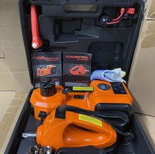 Electric Hydraulic Car Floor Jack 5 Ton 12V w/ Impact Wrench &Tire Inflator Pump
