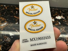 1Set Adesivi Fender EDIZIONE SPECIALE Custom Shop Guitar Headstock RIALZATI Decalcomanie