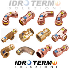 RACCORDI A PRESSARE RAME E BRONZO PER ACQUA E GAS D.15-18-22 RACCORDO RAME PRESS