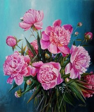 Dipinto Olio Originale Rosa