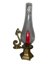 Applique Da Parete In Ottone E Vetro+candela - 28cm