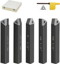 Utensili da Taglio per Tornio in Metallo,5 Set di Punte da Taglio in Metallo Carburo da 1/2",Ind