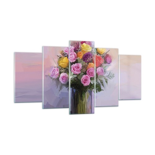 Quadro vetro 160x85cm fiori - quadro,