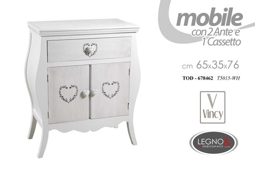 Mobile comodino cuore - mobile,