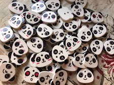 50 Bottoni In Legno Panda