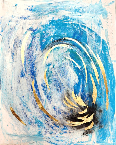 Quadro astratto blu - , 11x14