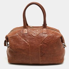 Borsa Yves Saint Laurent in pelle marrone ciottolato Easy Y