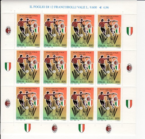 1999 italia minifoglio milan - italia,