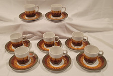 8 tazze piatte caffè Mid Century Galaxy by Casual Ceram 8007 Japan - tazze e piattini